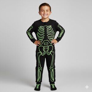 Halloween Hkyde & EEK! Boutique Toddler Kids Glow-in-the-Dark Skeleton PJ's 2T